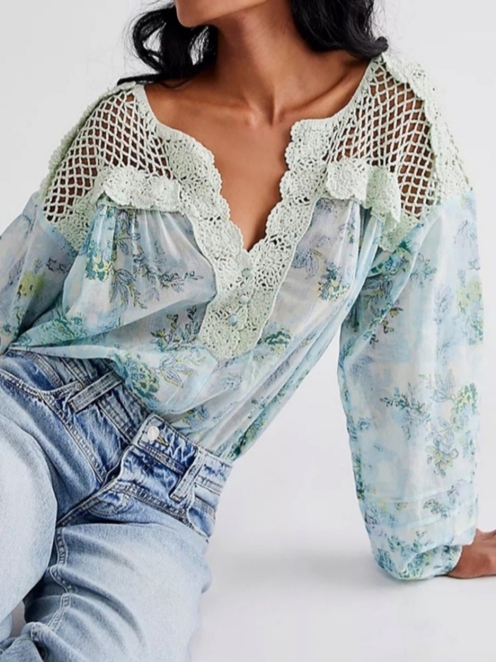 Free People Lulu May Crochet Bodysuit